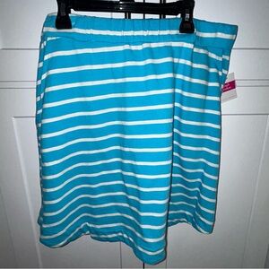 New, Fresh Produce Avery Weekender Stripe Print Elastic Waistband Skirt